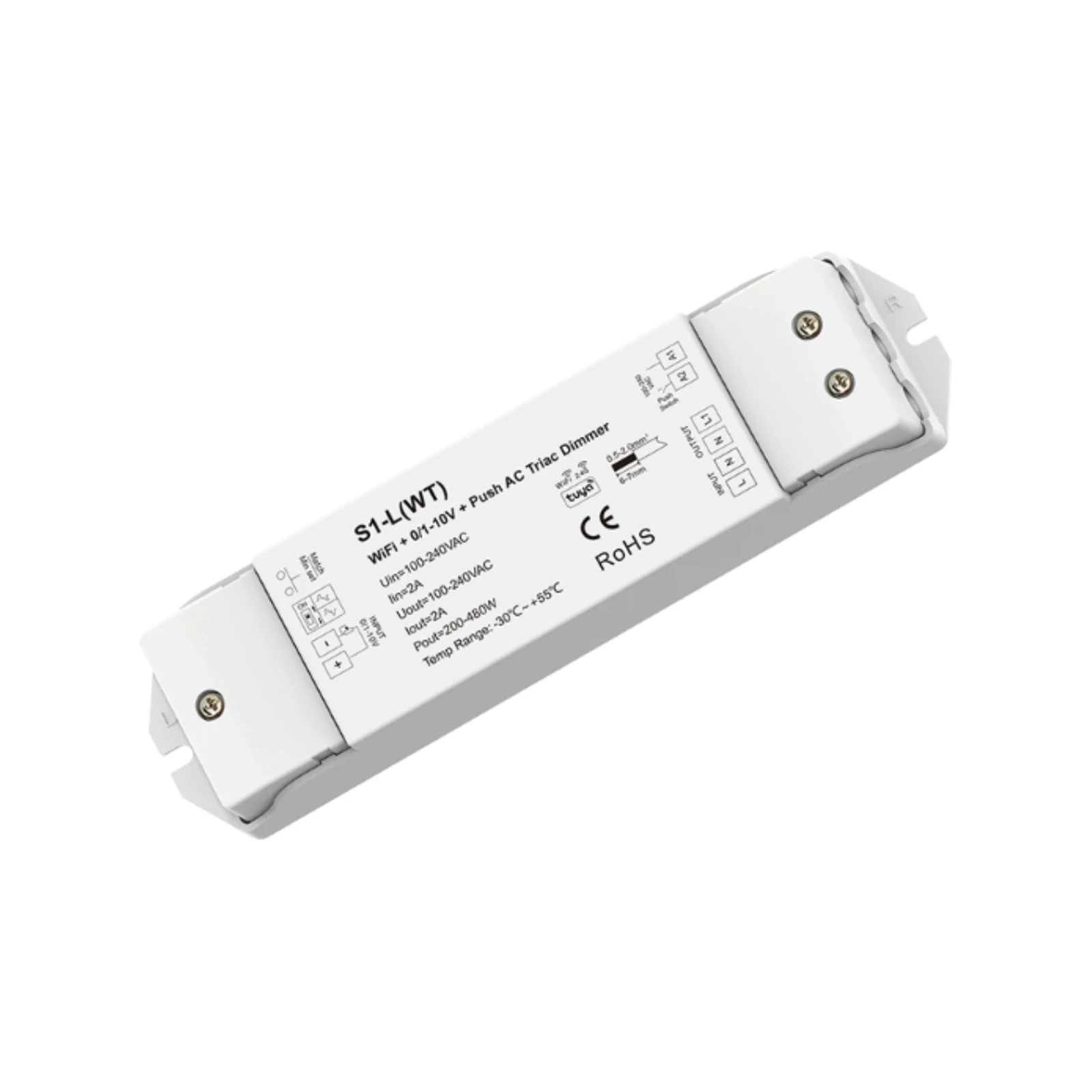 VE-AD02-WF 1-Channel AC TRIAC Dimmer with 0/1-10V Input, manufactured by Skydance (S1-L(WT))