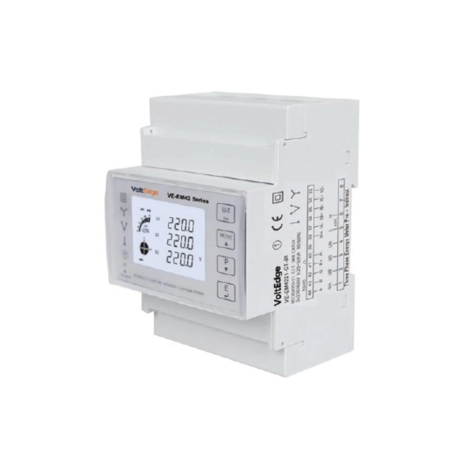 VoltEdge VE-EM4321-CT-BI Three-Phase Indirect Energy Meter