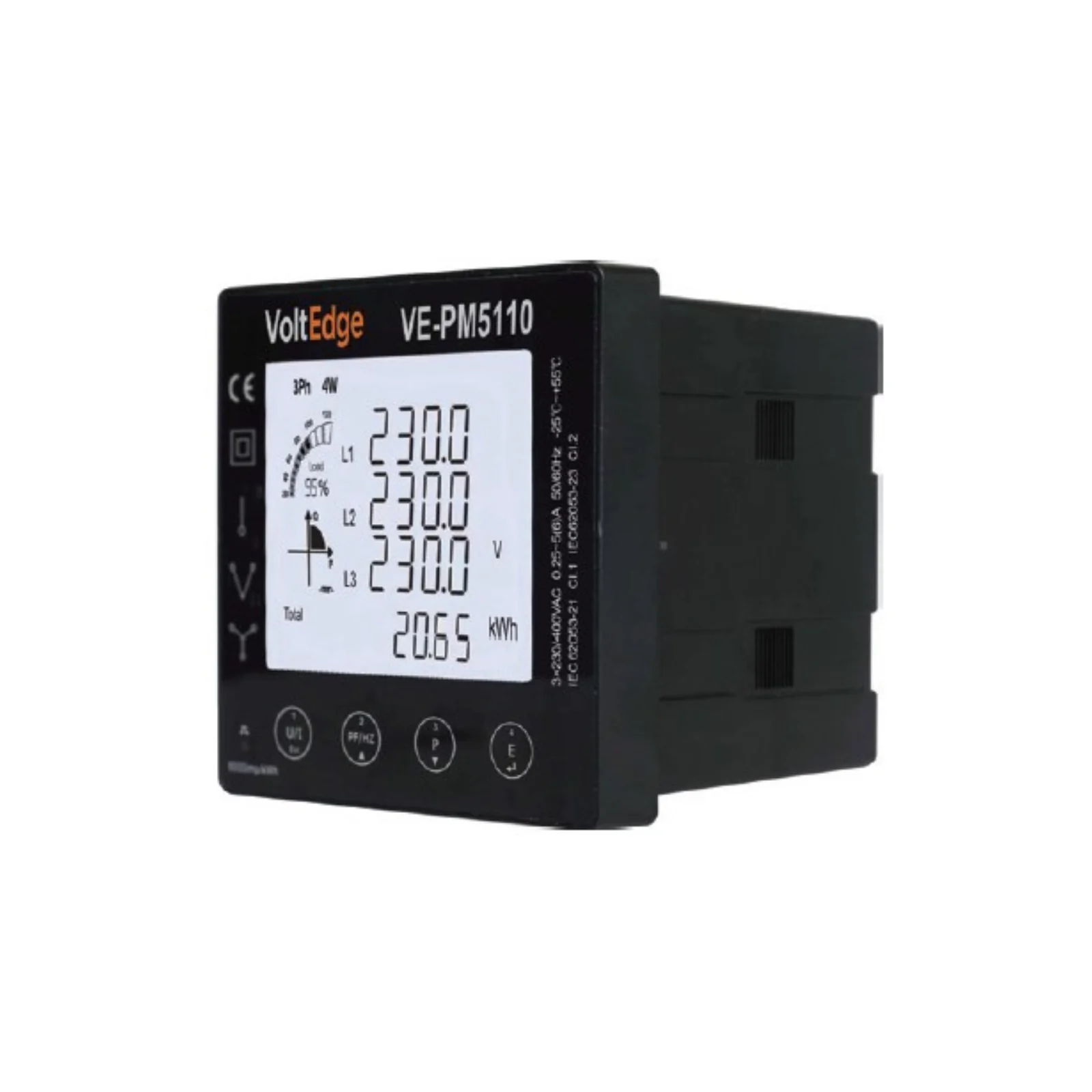 VoltEdge VE-PM5110 96 × 96 mm Three-Phase Multifunction Power Meter